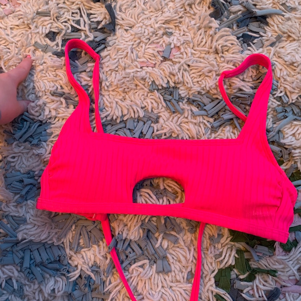 pink swimsuit top